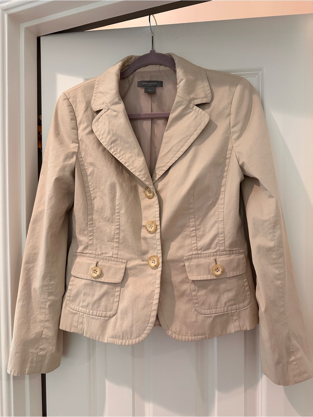 ANN TAYLOR Beige Tailored Blazer Jacket